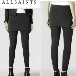 All Saints Raffi skirted leggings. Charcoal gray. Size large.